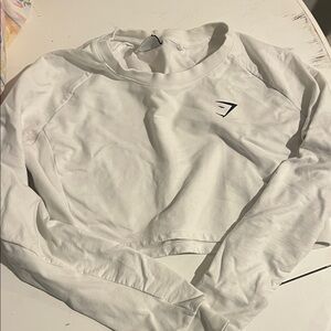Gymshark White Cropped Sweatshirt
